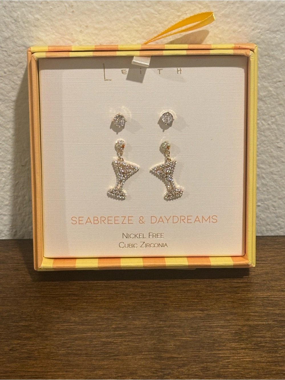 Leith Sparkle Martini Dangle & Stud Earring Set - Picture 2 of 4